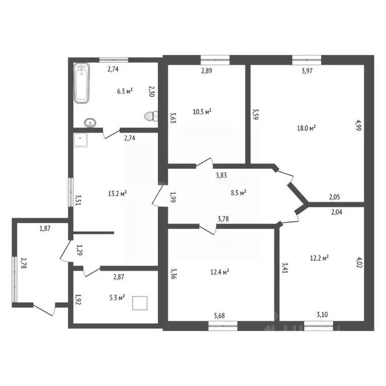 4-к кв. Амурская область, с. Ивановка ул. Строительная, 48 (86.4 м) - Фото 2