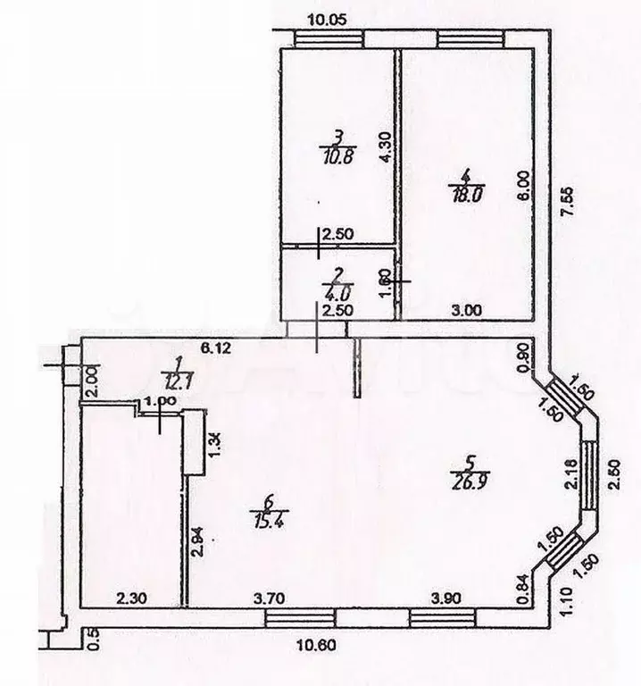 3-к. квартира, 96,4 м, 4/9 эт. - Фото 0