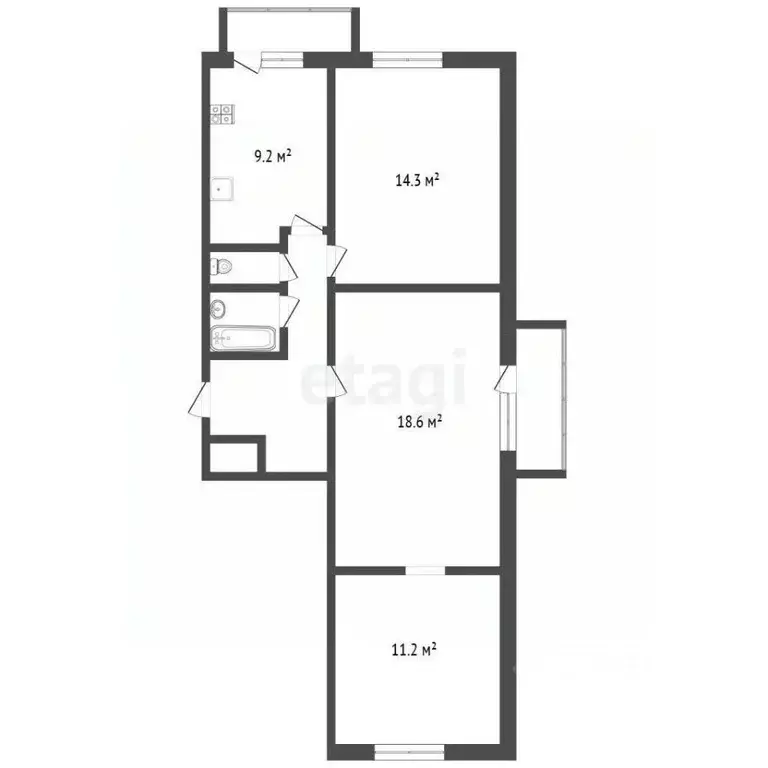3-к кв. Московская область, Красногорск ул. Ленина, 41 (64.2 м) - Фото 1