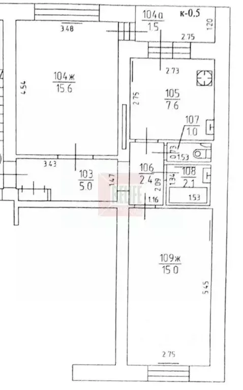 2-к кв. Калининградская область, Калининград ул. Куйбышева, 107 (48.7 ... - Фото 2