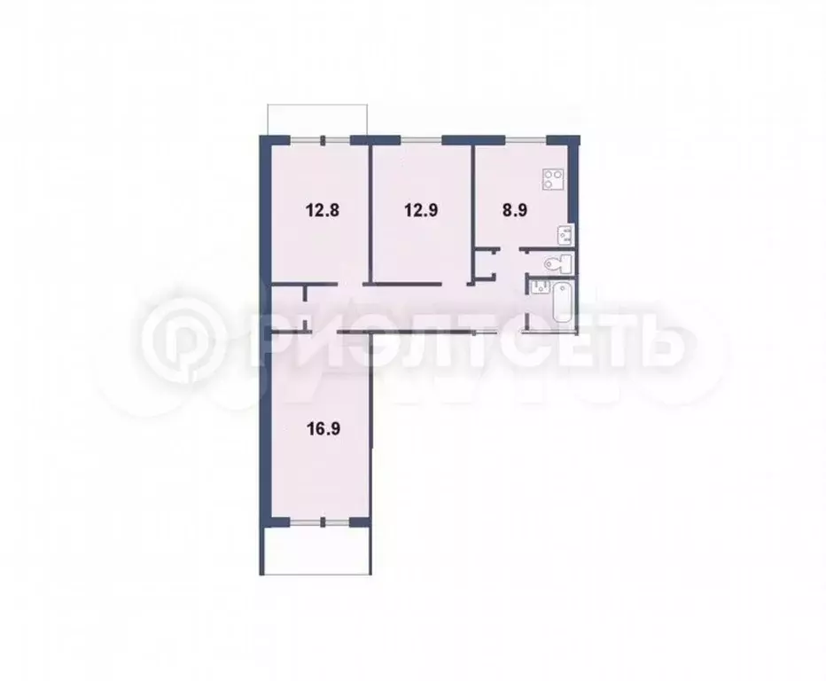 3-к. квартира, 69 м, 7/9 эт. - Фото 0