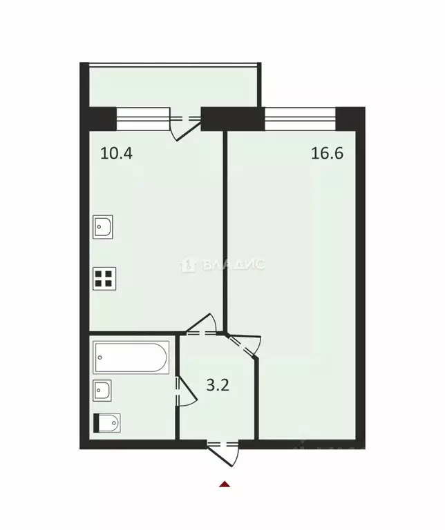 1-к кв. Вологодская область, Вологда Старое ш., 2 (33.0 м) - Фото 1