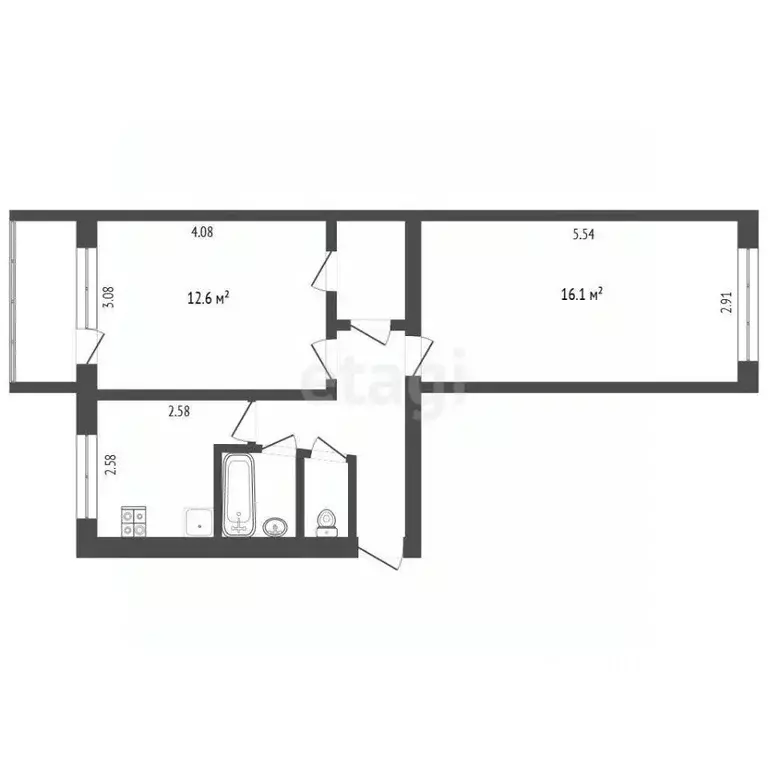 2-к кв. Владимирская область, Муром Орловская ул., 3 (46.3 м) - Фото 1