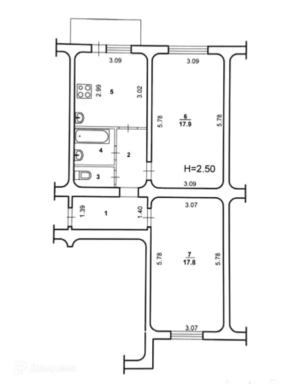 Продаётся 2-к квартира, 57.5 м - Фото 0