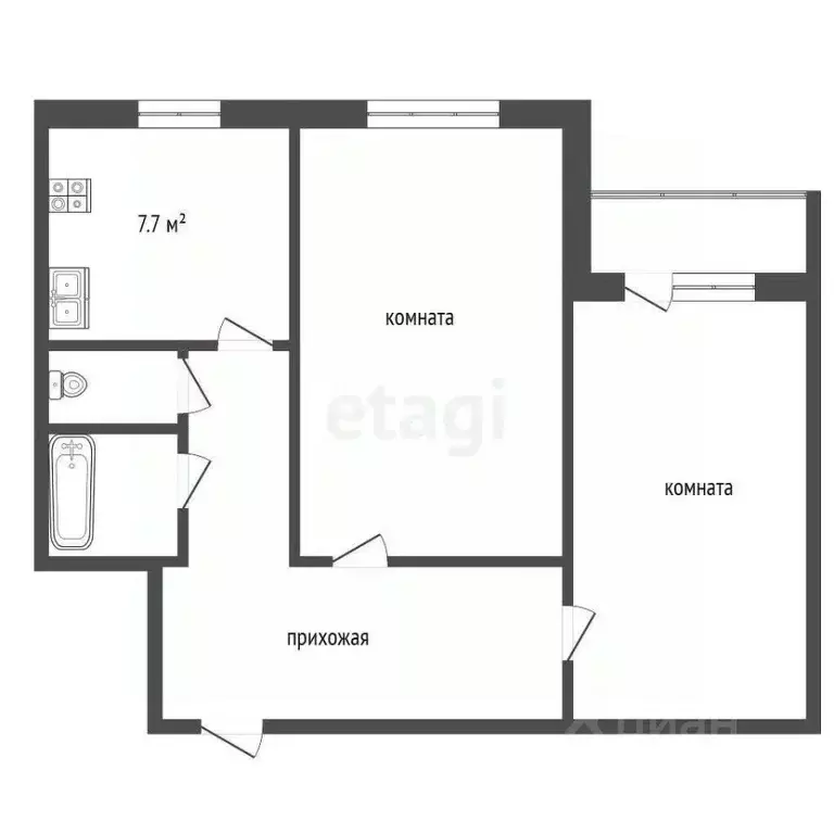 2-к кв. Ямало-Ненецкий АО, Новый Уренгой Советский мкр, 5/2 (53.2 м) - Фото 1