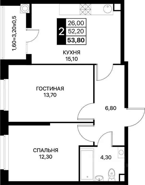 2-к кв. Ростовская область, Ростов-на-Дону Смартполет жилой комплекс ... - Фото 0