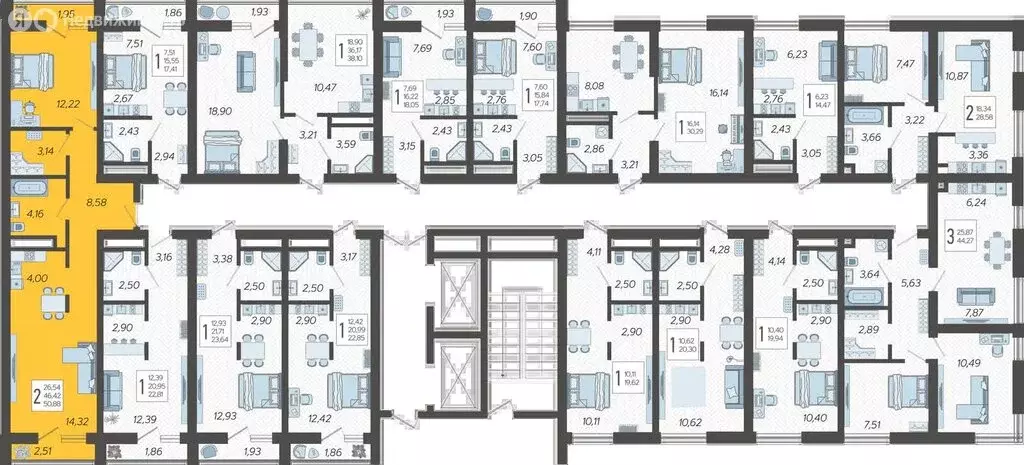 2-комнатная квартира: Сочи, жилой комплекс Кислород, 13 (50.88 м) - Фото 0