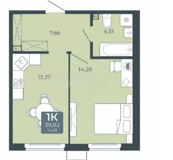 Продаётся 1-к квартира, 40.92 м - Фото 0