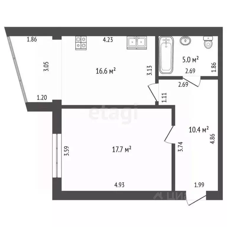 1-к кв. Архангельская область, Котлас Октябрьская ул., 55 (51.7 м) - Фото 2