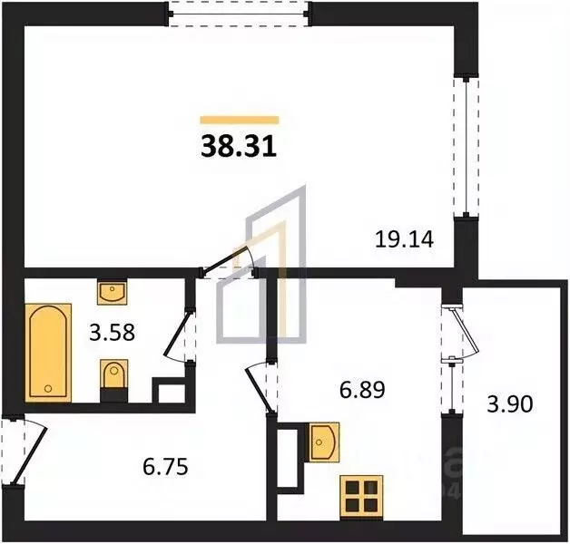 1-к кв. Крым, Евпатория ул. Чапаева, 28Л (38.31 м) - Фото 2