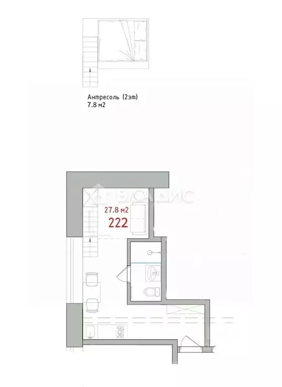 Студия Москва Большая Почтовая ул., 18/20С15 (28.0 м) - Фото 2
