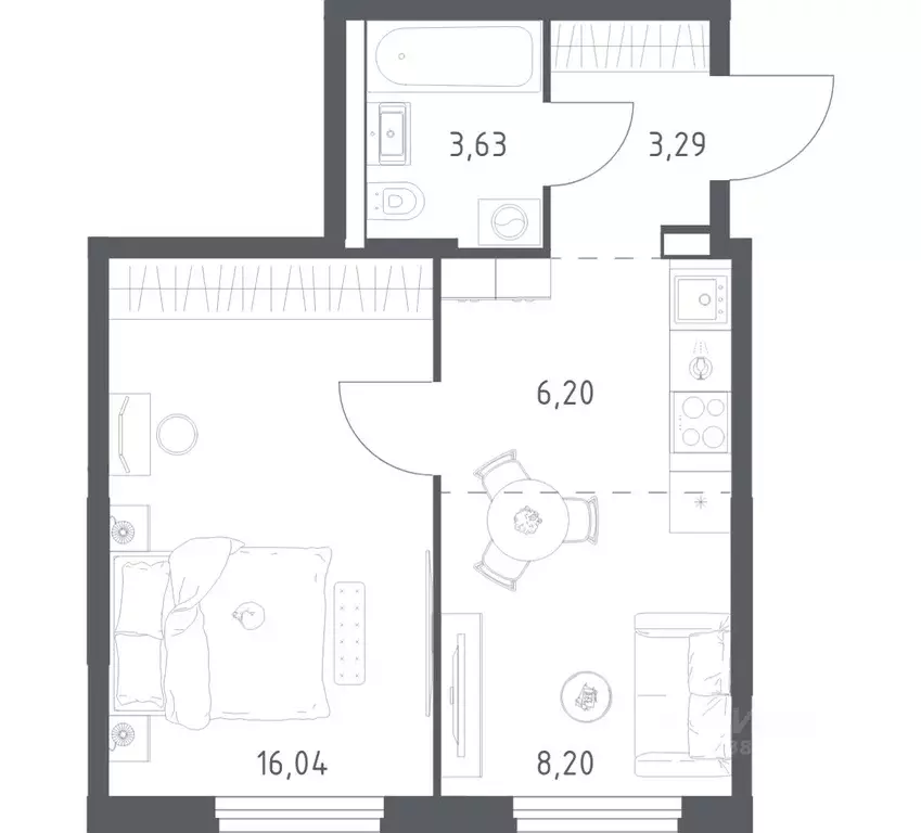 1-к кв. Башкортостан, Уфа ул. Минигали Губайдуллина, 8к9 (37.36 м) - Фото 1