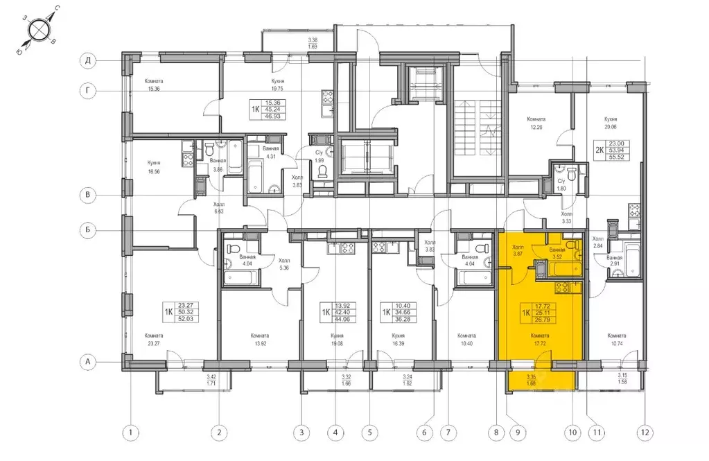 Студия Санкт-Петербург ЮНТОЛОВО жилой комплекс (25.11 м) - Фото 1