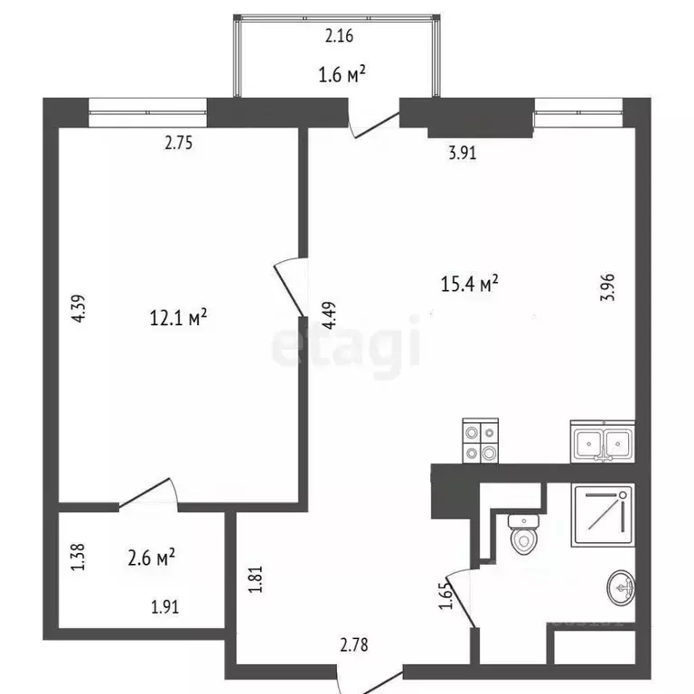 1-к кв. Ростовская область, Ростов-на-Дону ул. Нансена, 109/2 (40.0 м) - Фото 1
