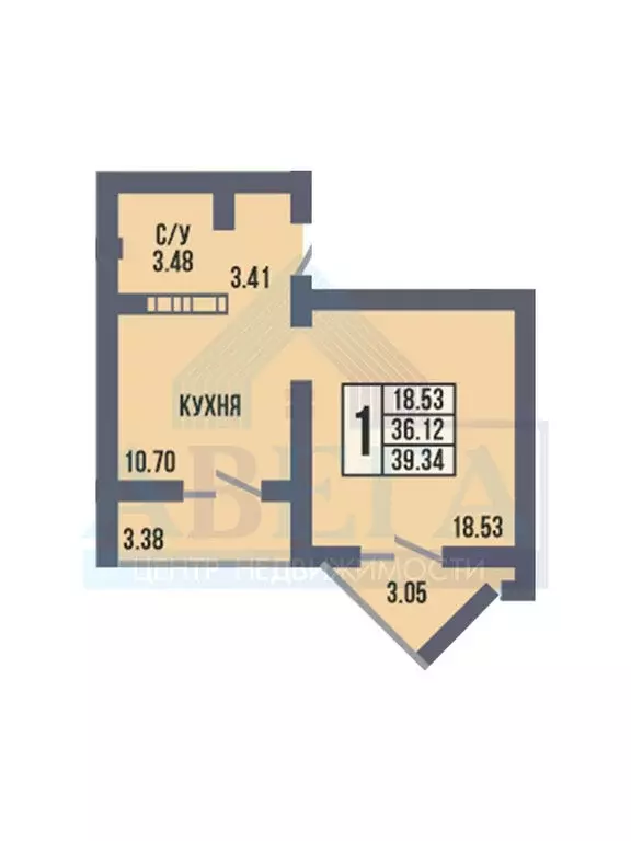 1-комнатная квартира: Оренбург, улица Берёзка, 21 (39.34 м) - Фото 0