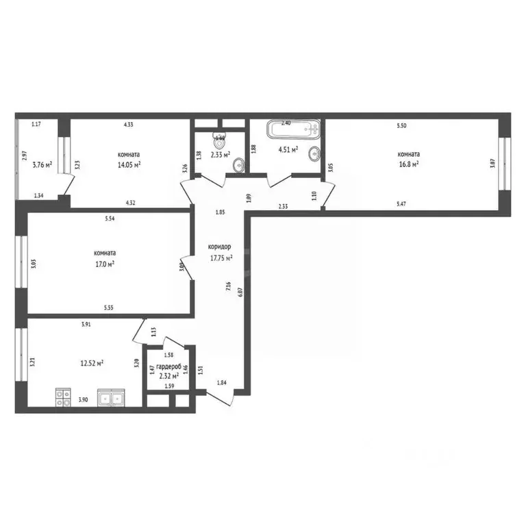 3-к кв. Москва Дмитровское ш., 107к4 (87.3 м) - Фото 2