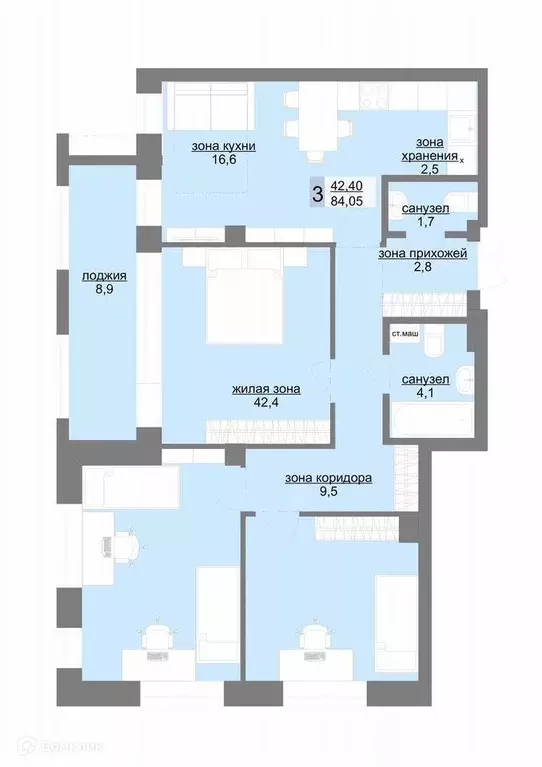Продаётся 3-к квартира, 81.9 м - Фото 0