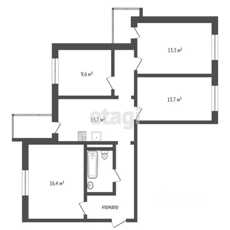 4-к кв. Ямало-Ненецкий АО, Новый Уренгой Юбилейный мкр, 2/7 (84.9 м) - Фото 1