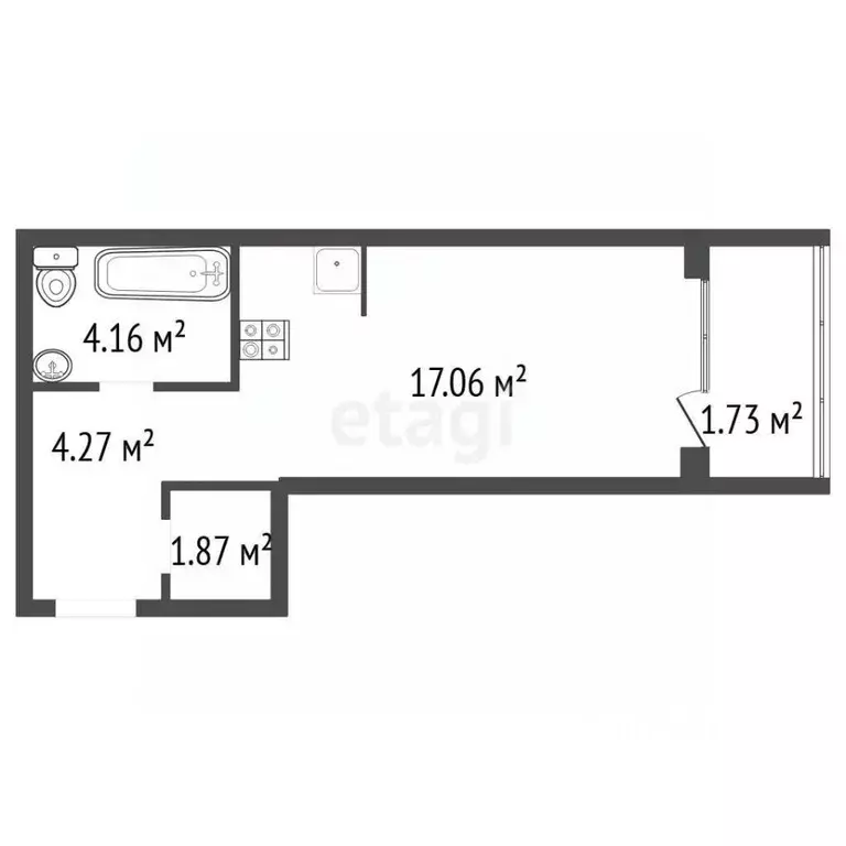 Студия Воронежская область, Воронеж ул. Независимости, 78к3 (27.5 м) - Фото 2