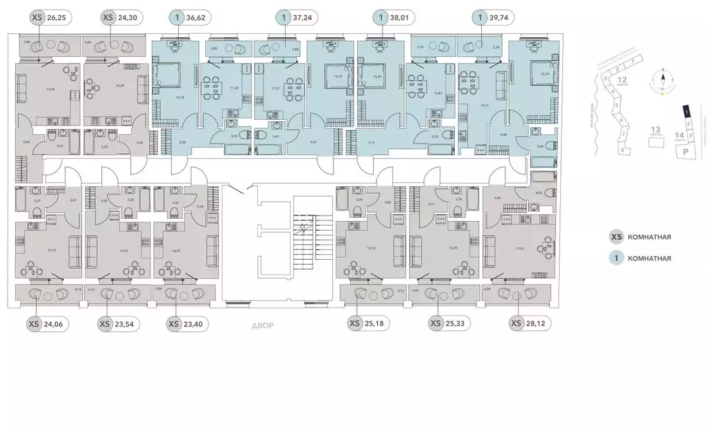 Студия Санкт-Петербург бул. Головнина, 4 (24.3 м) - Фото 1