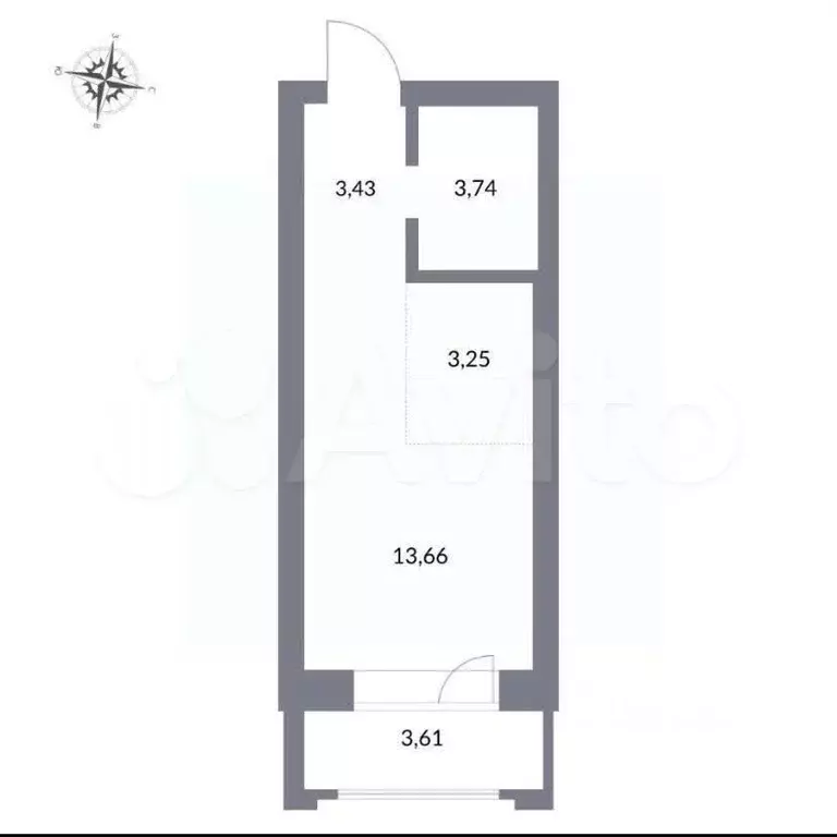 Квартира-студия, 27 м, 3/25 эт. - Фото 0