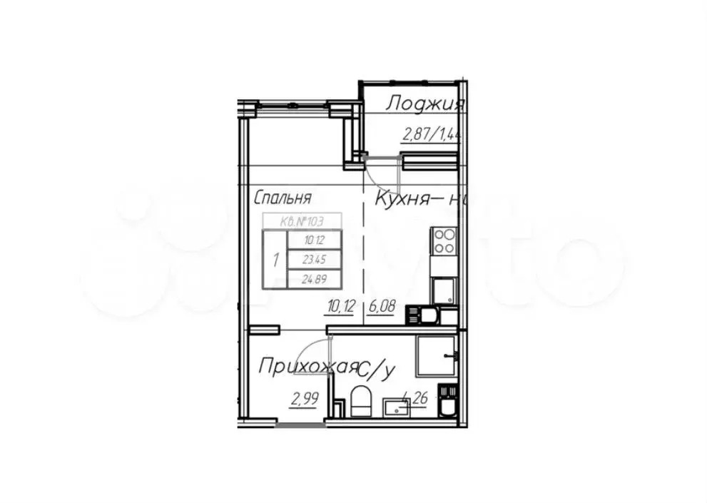 Квартира-студия, 25 м, 14/17 эт. - Фото 0