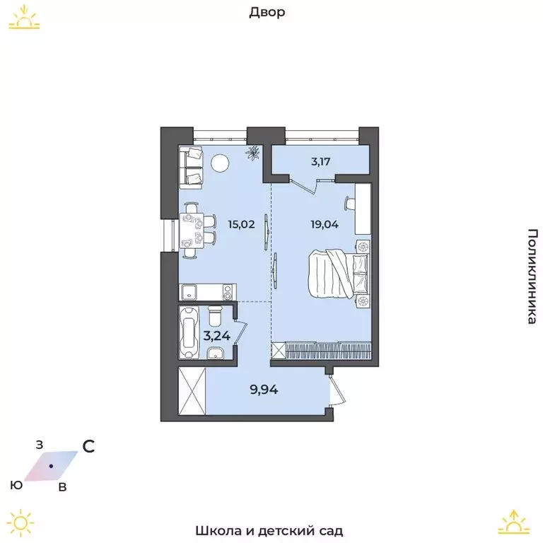 1-комнатная квартира: Иркутский муниципальный округ, рабочий посёлок ... - Фото 1