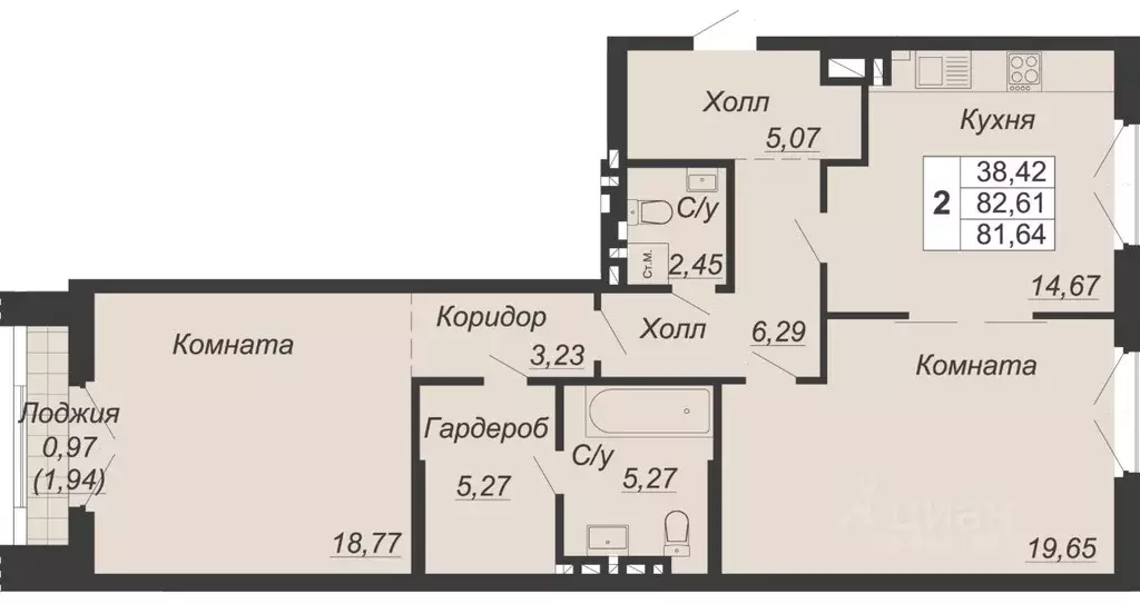 2-к кв. Ростовская область, Ростов-на-Дону Социалистическая ул., 118 ... - Фото 0