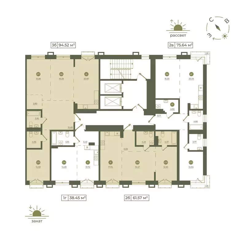 3-комнатная квартира: Иркутск, Октябрьский округ, ЖК Верба (94.52 м) - Фото 2