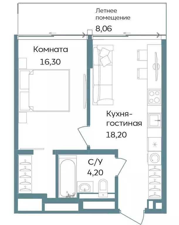 1-комнатная квартира: Республика Крым, Саки, курортный кластер Темпо ... - Фото 0
