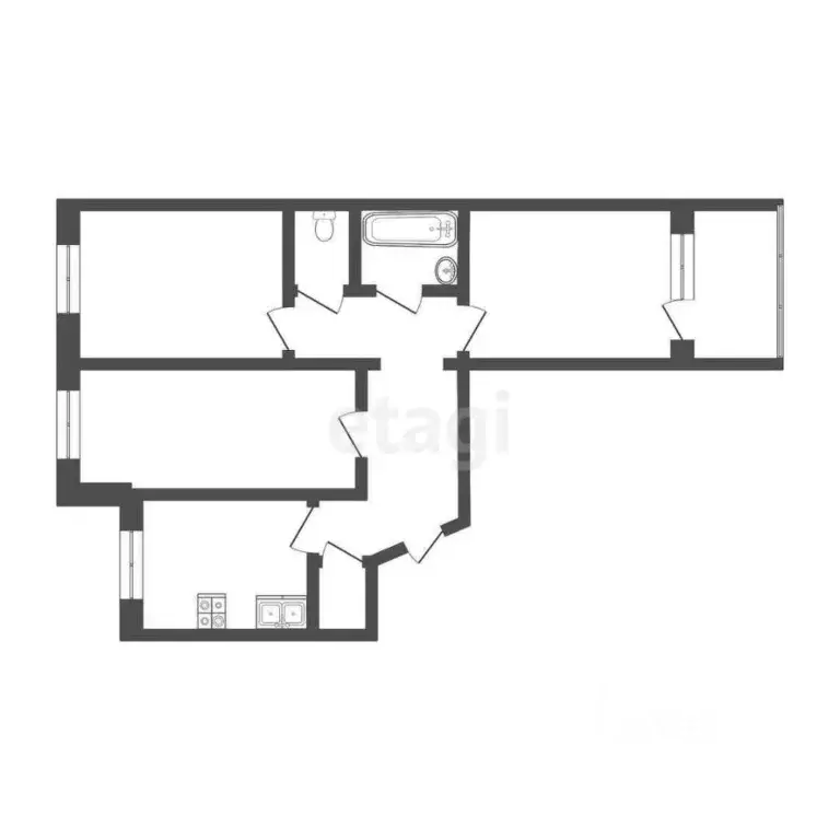 3-к кв. Тюменская область, Тюмень ул. Александра Логунова, 12 (68.4 м) - Фото 2