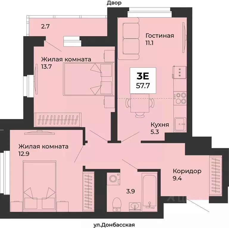 3-к кв. Свердловская область, Екатеринбург Уралмаш жилрайон, ул. ... - Фото 1
