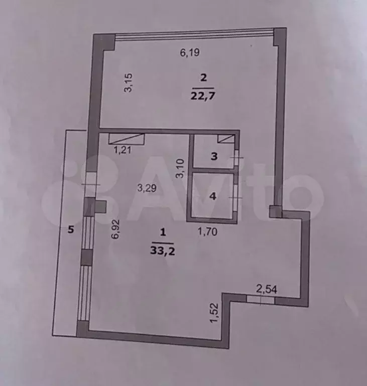 2-к. квартира, 62 м, 4/5 эт. - Фото 0