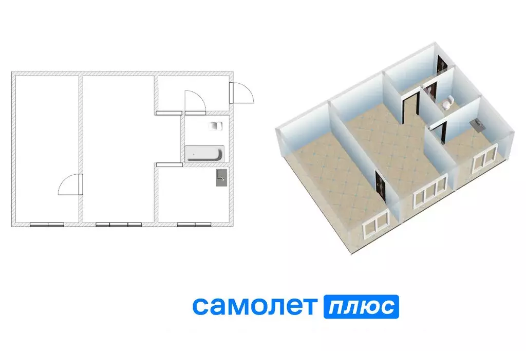 2-комнатная квартира: Кемерово, Красноармейская улица, 137 (44.5 м) - Фото 0