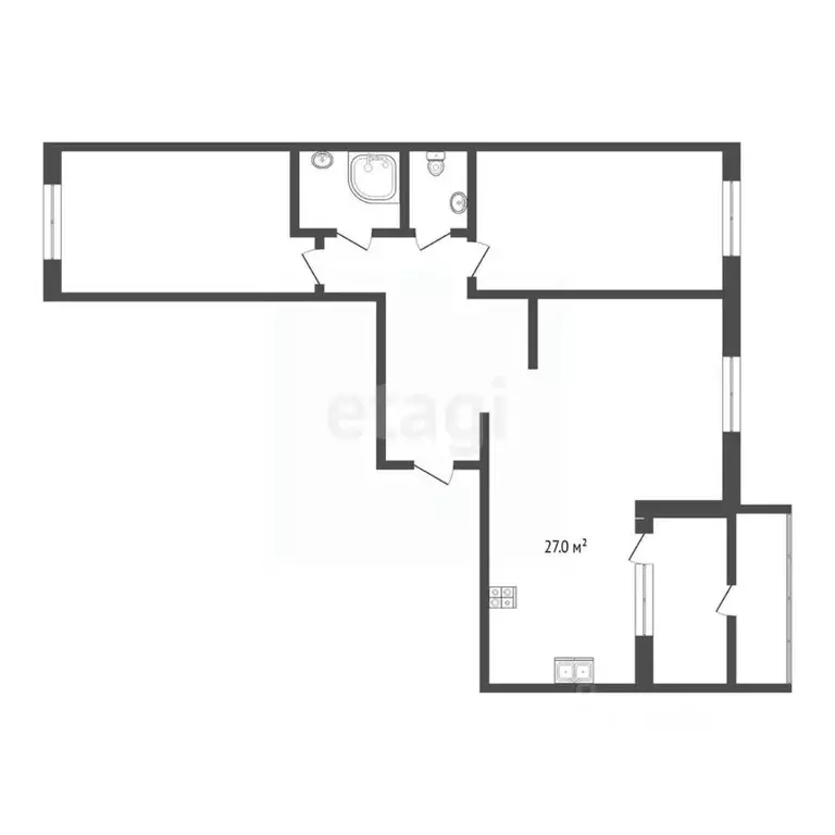 2-к кв. Тюменская область, Тюмень ул. Газовиков, 67 (73.7 м) - Фото 2