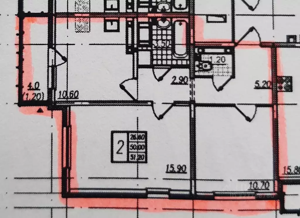 2-к кв. Санкт-Петербург просп. Васнецовский, 18 (50.7 м) - Фото 2