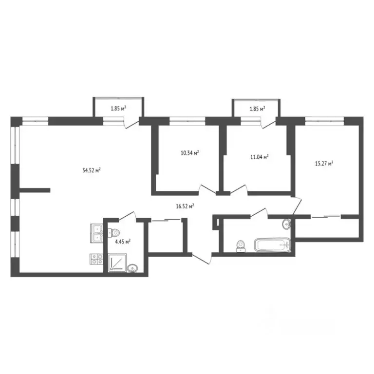4-к кв. Тюменская область, Тюмень Харьковская ул., 72А (106.2 м) - Фото 1