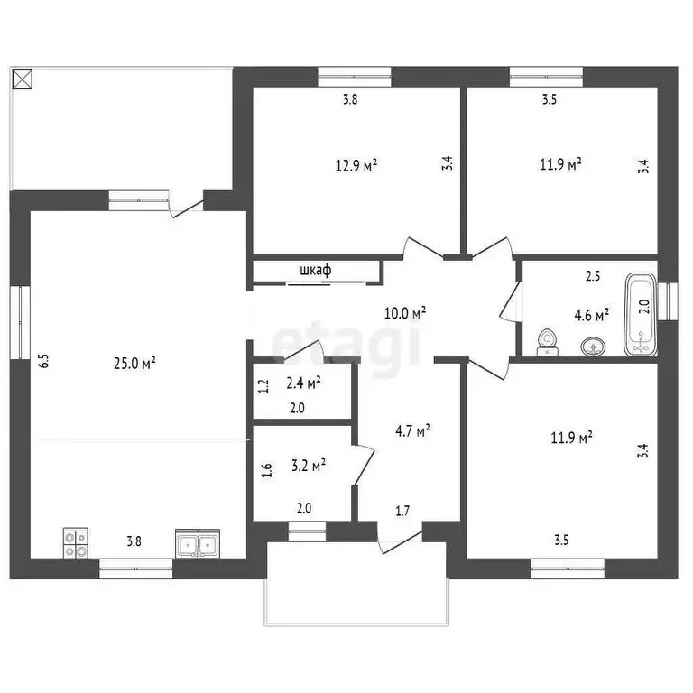 Дом в Кулаково, Сибирская улица (91 м) - Фото 1