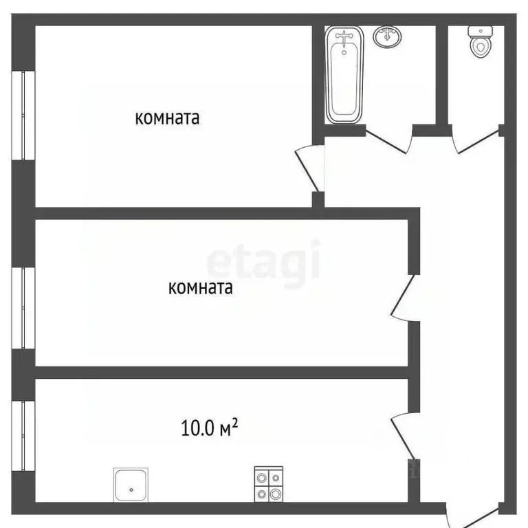 2-к кв. Владимирская область, Муром Ленинградская ул., 36/3 (55.0 м) - Фото 0
