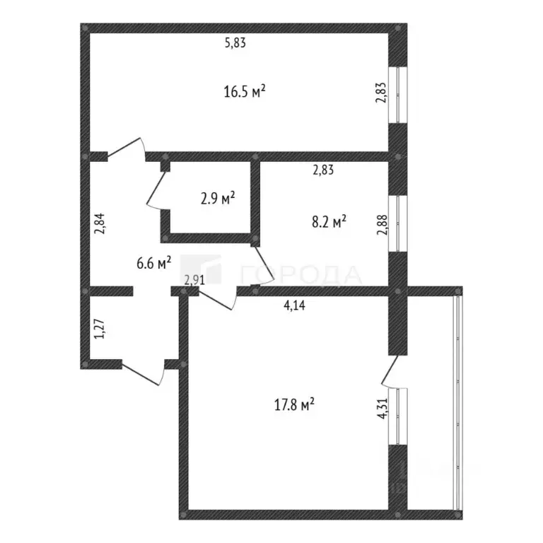 2-к кв. Кемеровская область, Новокузнецк ул. Рокоссовского, 27 (51.5 ... - Фото 1