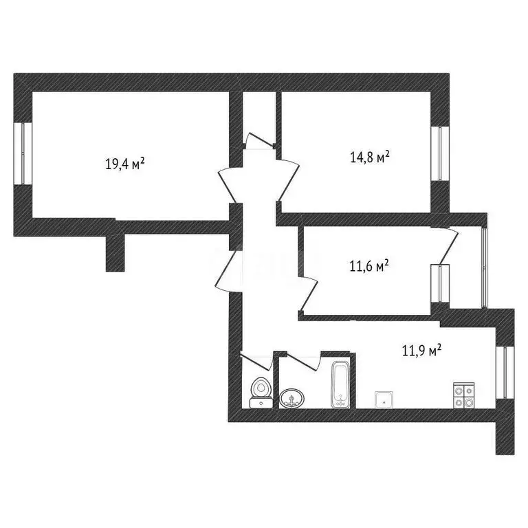 3-комнатная квартира: Белгород, проспект Ватутина, 22Б (77.5 м) - Фото 1