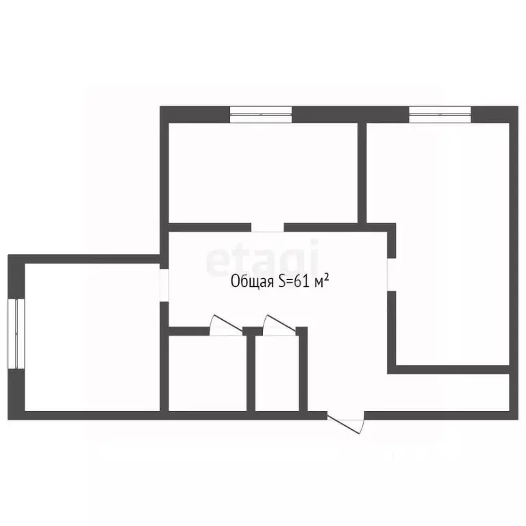 3-к кв. Кемеровская область, Междуреченск Октябрьская ул., 2 (61.0 м) - Фото 1