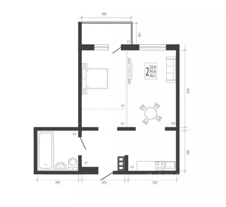 2-к кв. Иркутская область, Иркутск Сарафановская ул. (45.1 м) - Фото 0