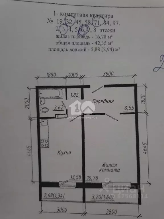 1-к кв. Новосибирская область, Новосибирск ул. Фадеева, 66/5 (42.35 м) - Фото 1