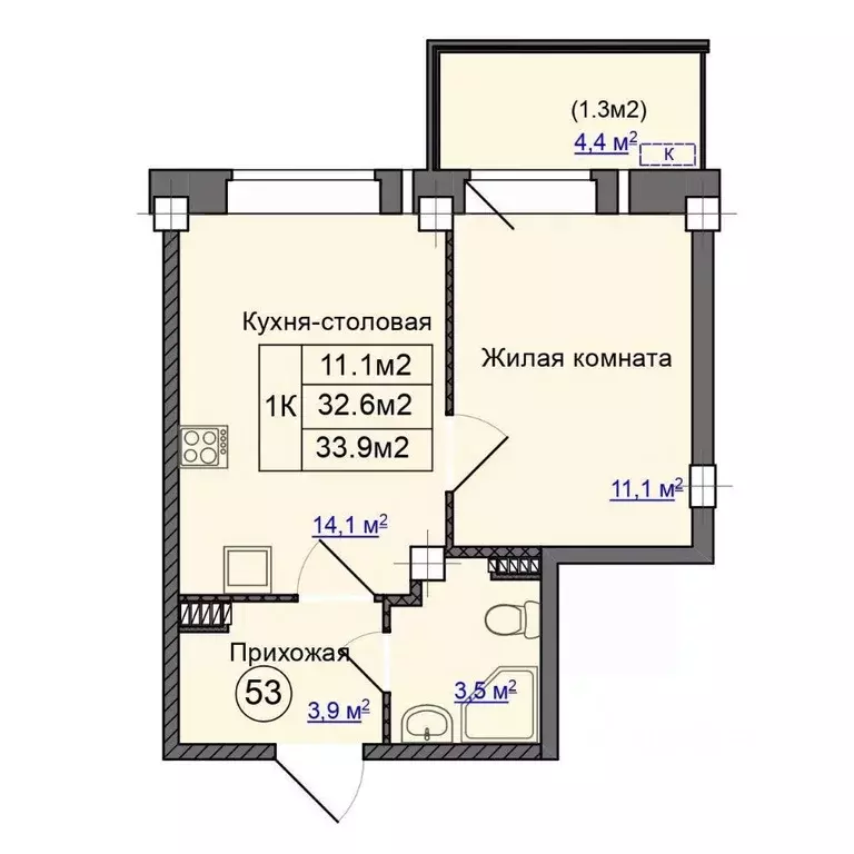 1-к кв. Псковская область, Псковский район, Завеличенская волость, д. ... - Фото 1