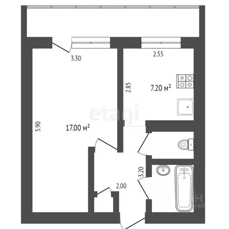 1-к кв. Тюменская область, Тюмень Холодильная ул., 11 (33.4 м) - Фото 0