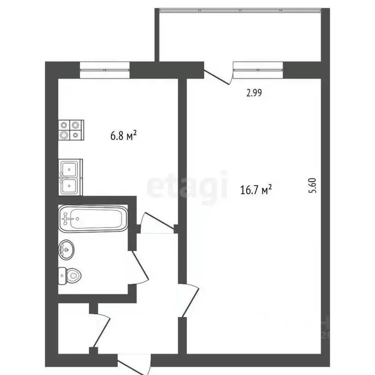 1-к кв. Ярославская область, Ярославль Клубная ул., 11к2 (30.6 м) - Фото 1