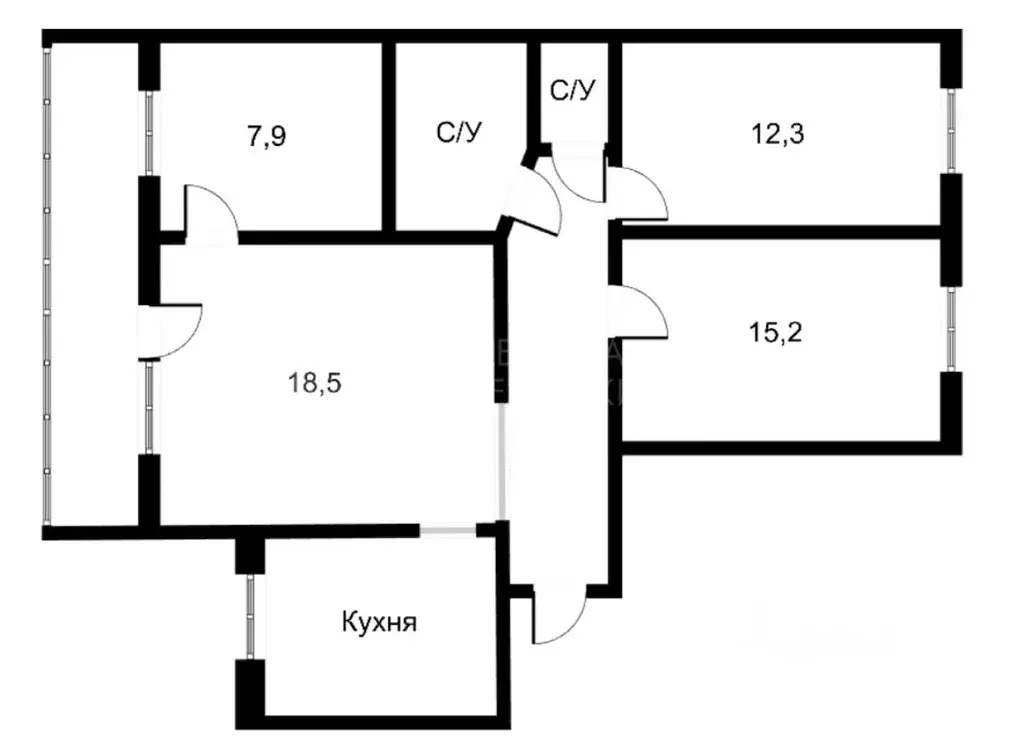 4-к кв. Тюменская область, Тюмень Широтная ул., 103 (73.0 м) - Фото 2