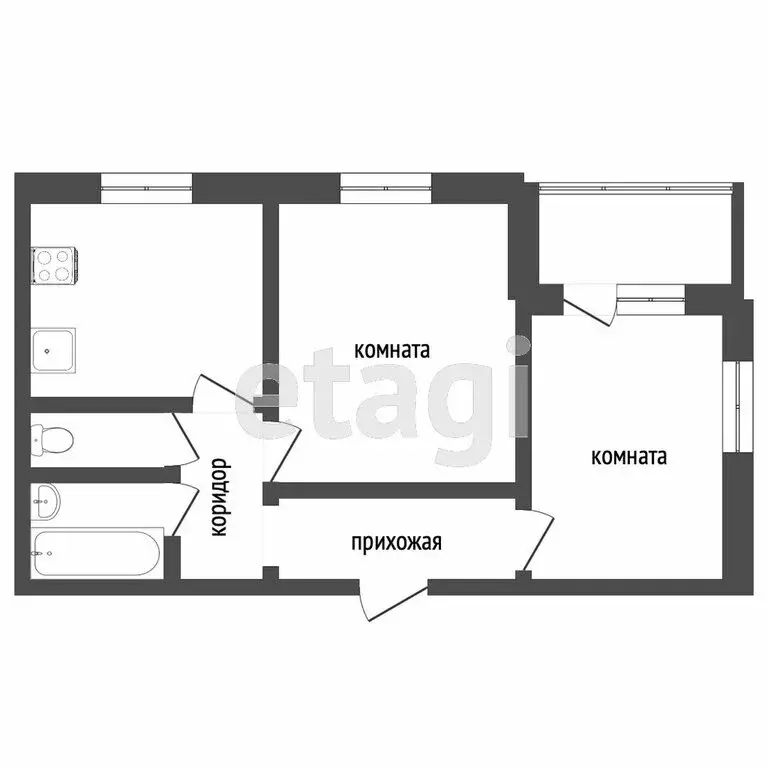 2-комнатная квартира: Челябинск, Комсомольский проспект, 38 (48.8 м) - Фото 1