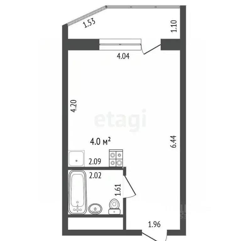 Студия Ростовская область, Ростов-на-Дону ул. Ткачева, 38с1 (26.5 м) - Фото 2
